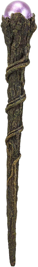 Ebros Merlin Greenman Cosplay Magic Wand with Purple Orb 14" Long Fantasy Decor