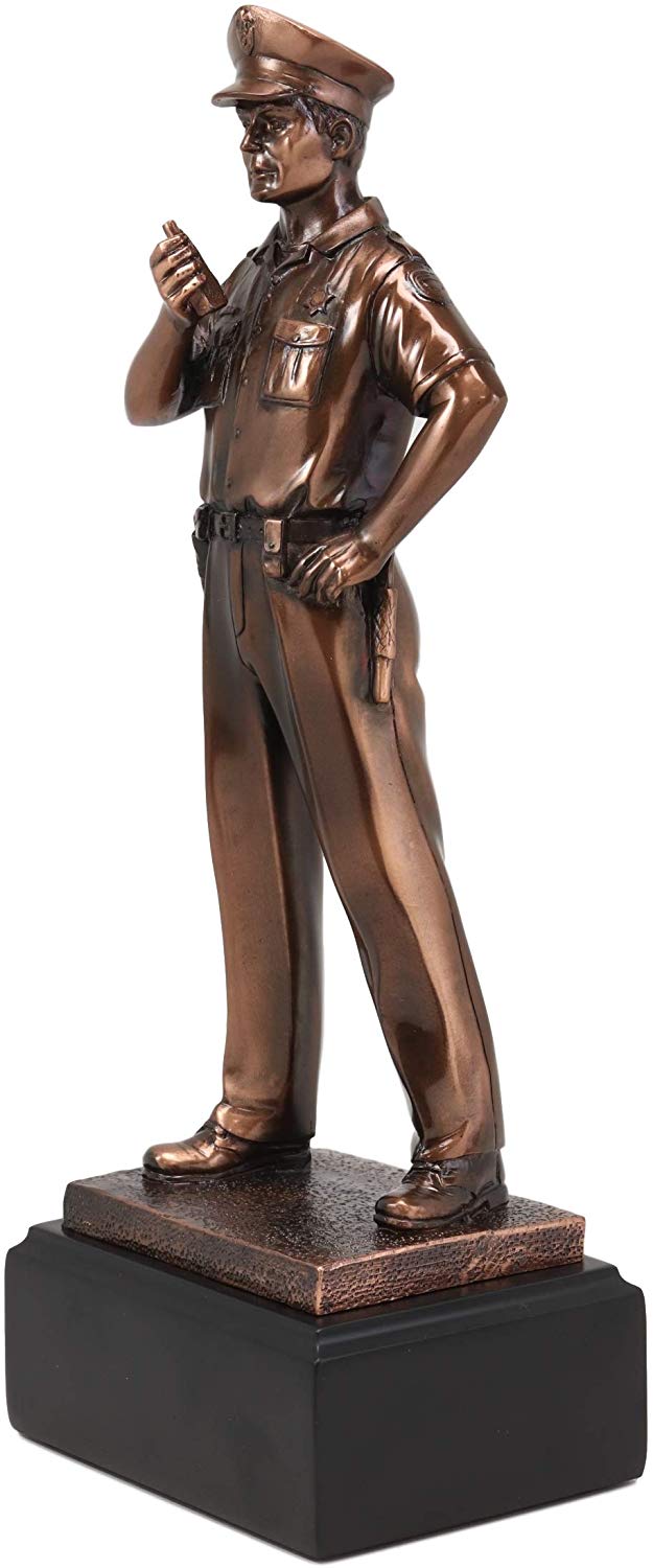 Ebros Police Man Officer Cop in Uniform Statue with Trophy Base 12" H
