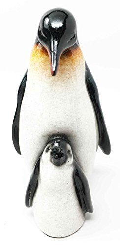 Ebros Gift Antarctica Natural Habitat Warrior Emperor Penguin Father and Chick Figurine Collectibles Sculpture