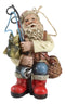 Santa Claus With Fishing Pole And Tackle Box Christmas Tree Hanging Ornament