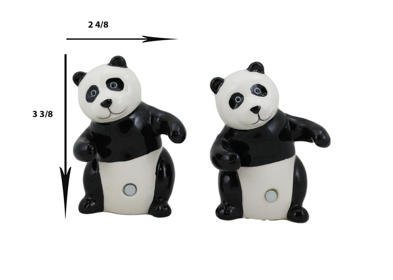 Ceramic Hugging And Dancing Giant Panda Bears Salt And Pepper Shakers Set Decor