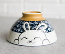 Pack Of 6 Made In Japan Ceramic Colorful 2 Rabbits Gazing Moon Soup Rice Bowls