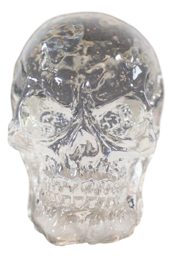 Ebros Pack Of 12 Clear Translucent Witching Hour Gazing Skull Miniature Figurines 1"H