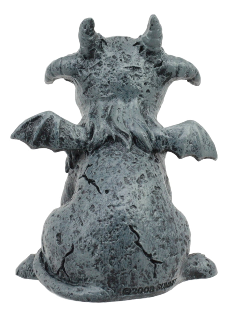 Gothic Winged Guardian Baby Goat Gargoyle Statue Faux Stone Resin Small 2.5"H - Ebros Gift