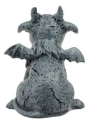 Gothic Winged Guardian Baby Goat Gargoyle Statue Faux Stone Resin Small 2.5"H