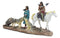Indigenous Native American Indian Family With Horse And Wolves Migration Statue