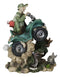 Hillbilly Ride Country Hunter With Rifle On A Mud Runner With Animals Figurine