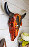 10.5"L Western Southwest Steer Bison Bull Cow Skull With Bald Eagle Wall Decor - Ebros Gift