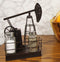 Ebros Vintage Metal Oil Derrick Rig Pump Glass Salt And Pepper Shakers Carrier Holder