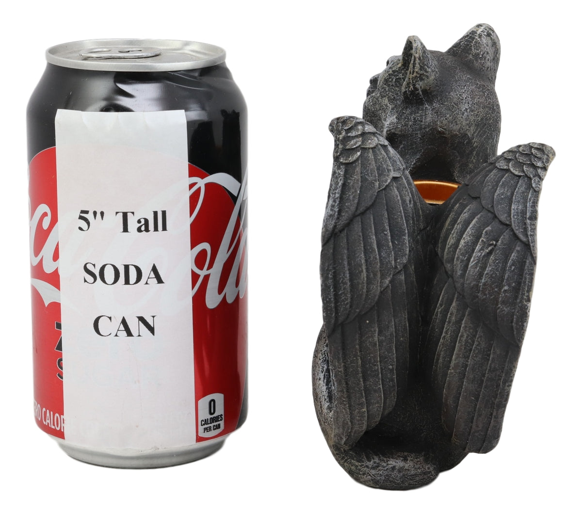 Ebros Gothic Angel Winged Cat Gargoyle Candle Holder Statue - Ebros Gift