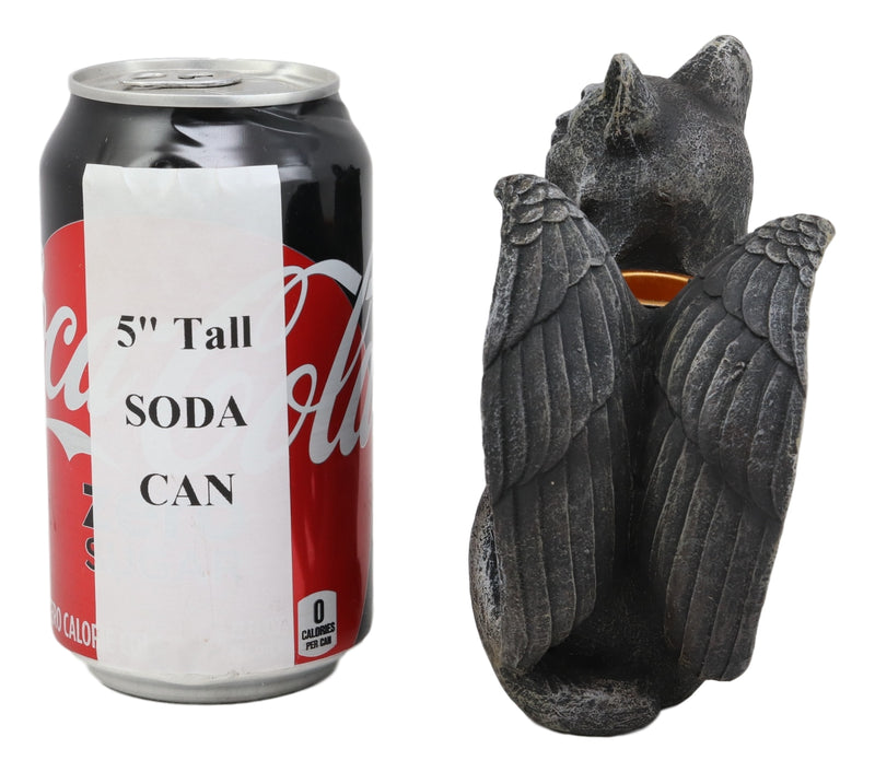 Ebros Gothic Angel Winged Cat Gargoyle Candle Holder Statue