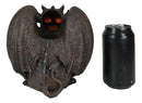 Gothic Winged Vampire Gargoyle With Translucent Eyes Candle Holder Figurine