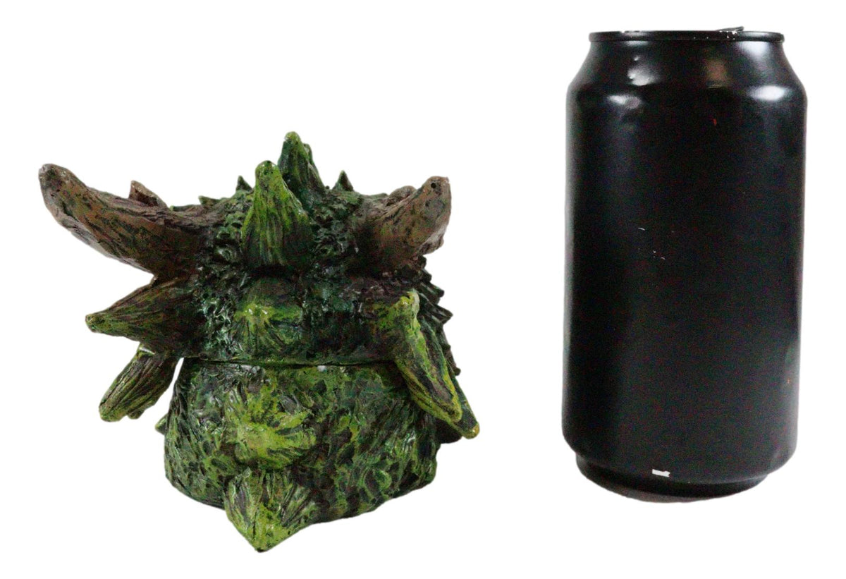 Ebros Fantasy Greenman Spiked Tree Dragon Head Decorative Jewelry Box Figurine