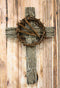 Rugged Crucifix With Faux Rusted Driven Nails And Crown Of Thorns Wall Cross 3D