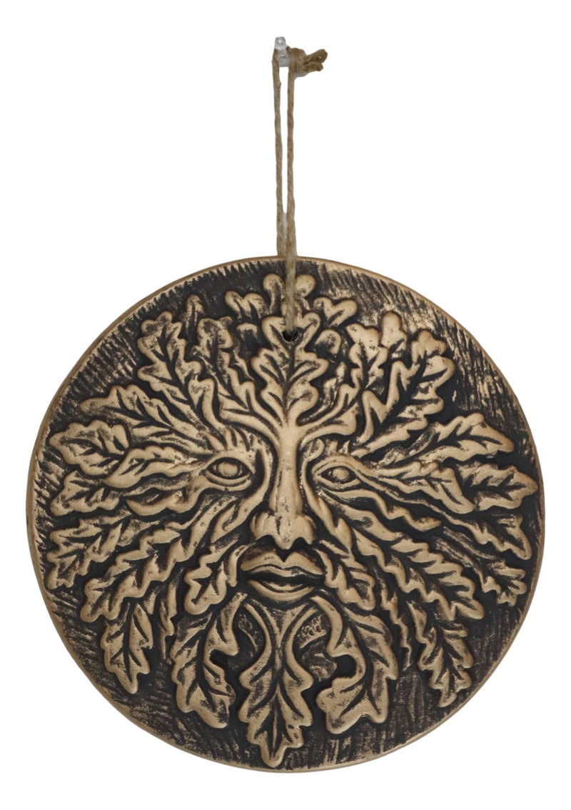 Ebros Nature Spirit God Celtic Greenman Terracotta Round Medal Wall Decor Plaque