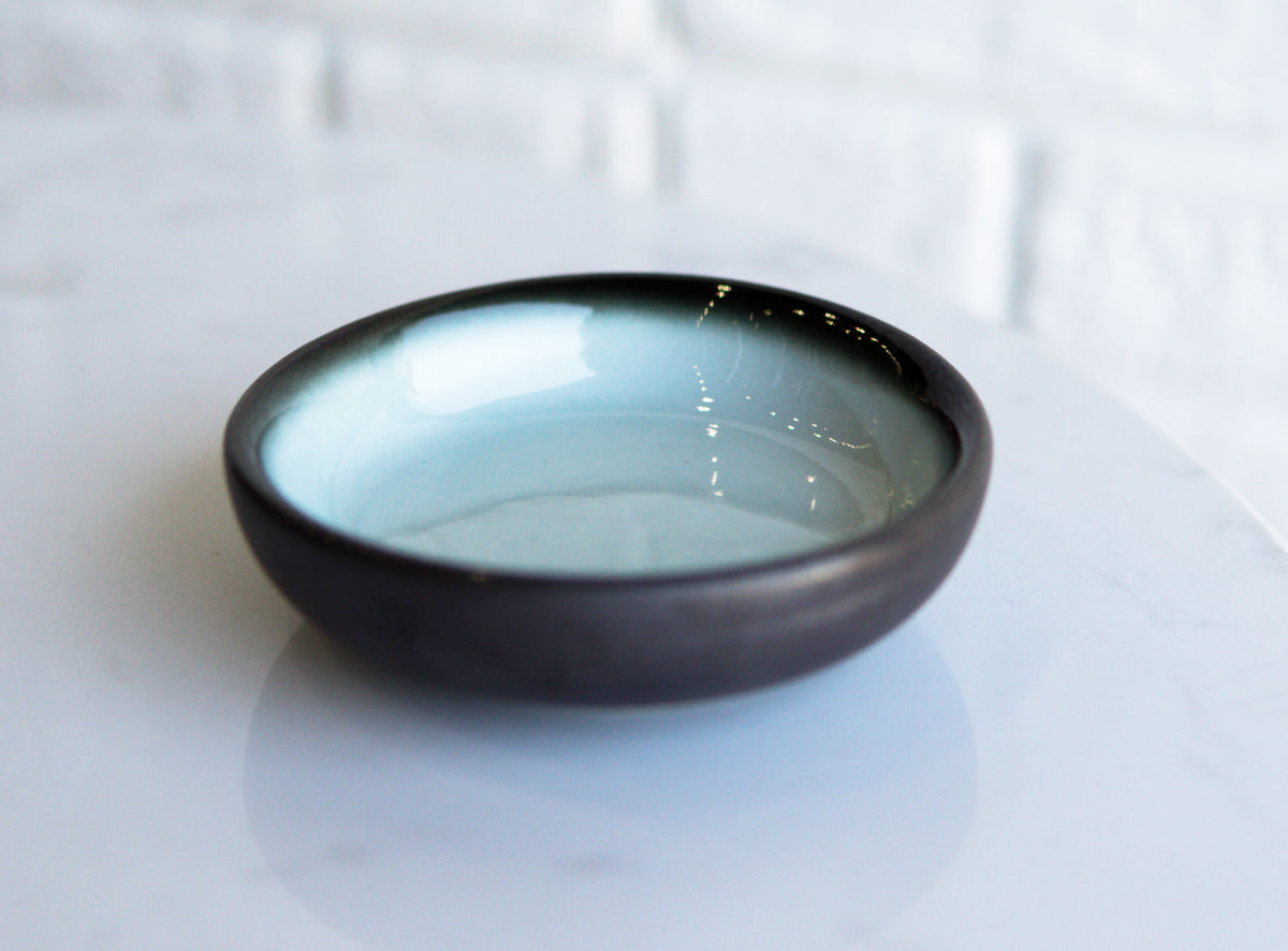 Pack Of 10 Ceramic Zen Blue Ponzu Soy Sauce Oil Condiment Round Dishes Holder - Ebros Gift