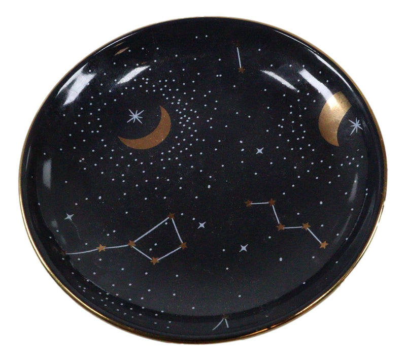 Purple Star Astrology Constellation Zodiac Moon And Stars Trinket Jewelry Dish