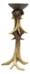 Ebros 14" Tall Rustic Buck Elk Deer Entwined Antlers Candle Holder Stand Set of 2