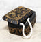 Ebros Black and Gold Cartouche Amulet Scarab Beetles Decorative Trinket Box