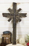 Rustic Faux Wood Inspirational Words Faith Love Hope Multi Layered Wall Cross