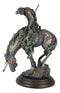 Large End of Trail Bronze Finish Native American Warrior On Horse Figurine