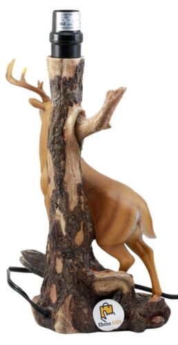 Ebros 12 Point Whitetail Deer Buck Desktop Table Lamp With Shade Wild Life