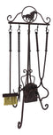 Wrought Iron Metal Western Galloping Equine Horse Fireplace Tool Kit 5 Piece Set