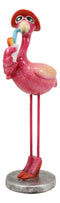 Ebros Fashion Diva Flamingo With Shades & Pumps Drinking Orange Margarita Statue