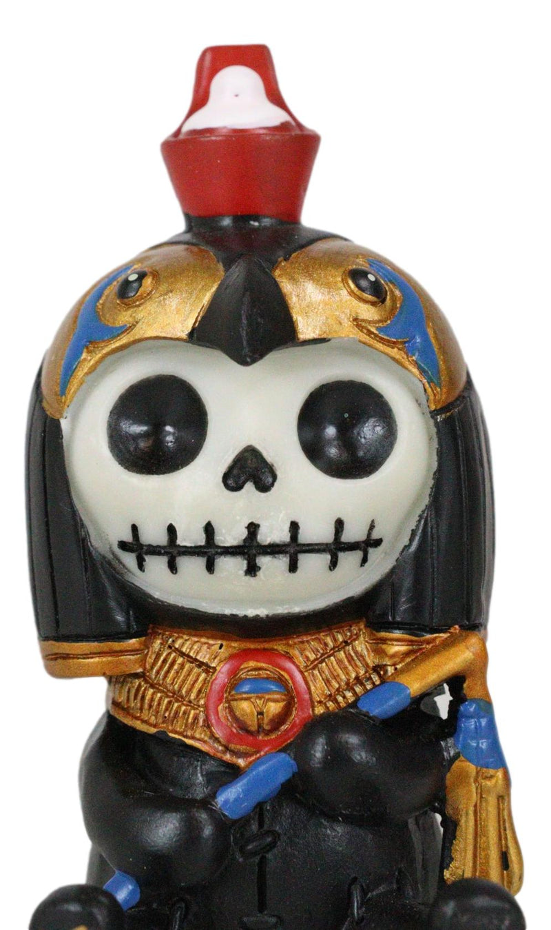 Ebros Egyptian Furrybones Horus Ra Falcon Bird God Holding Flail Figurine Small 3.75 Inch Tall Furry Bones Skeleton Decor Statue Gods and Goddesses of Egypt