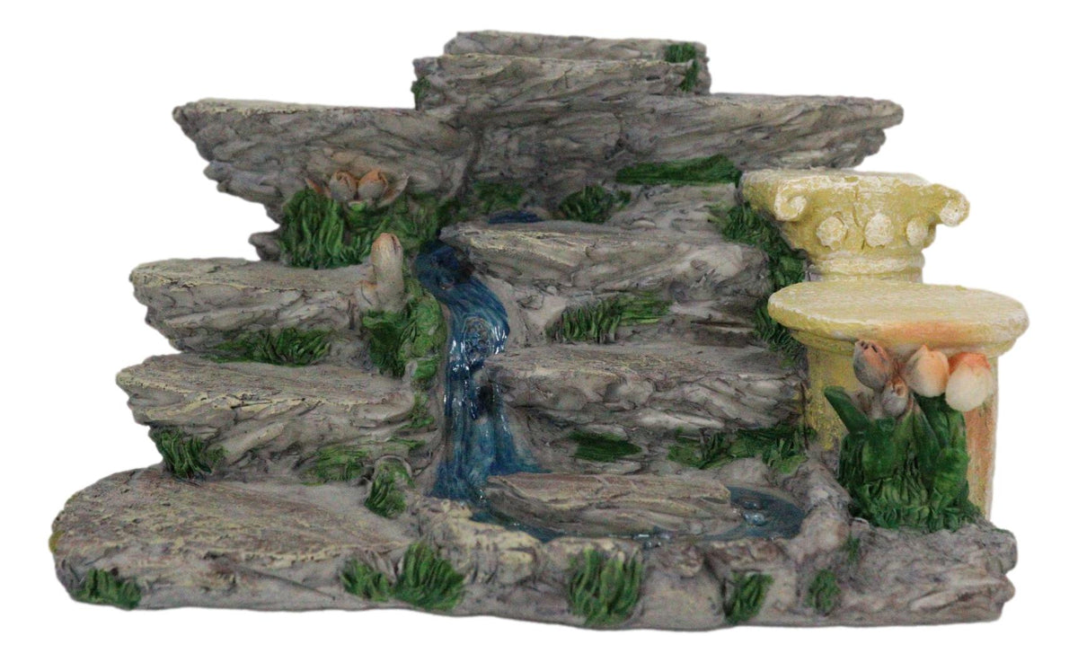 Nature Terraced Mountain Waterfall Stream Steps Display Figurine For Miniatures