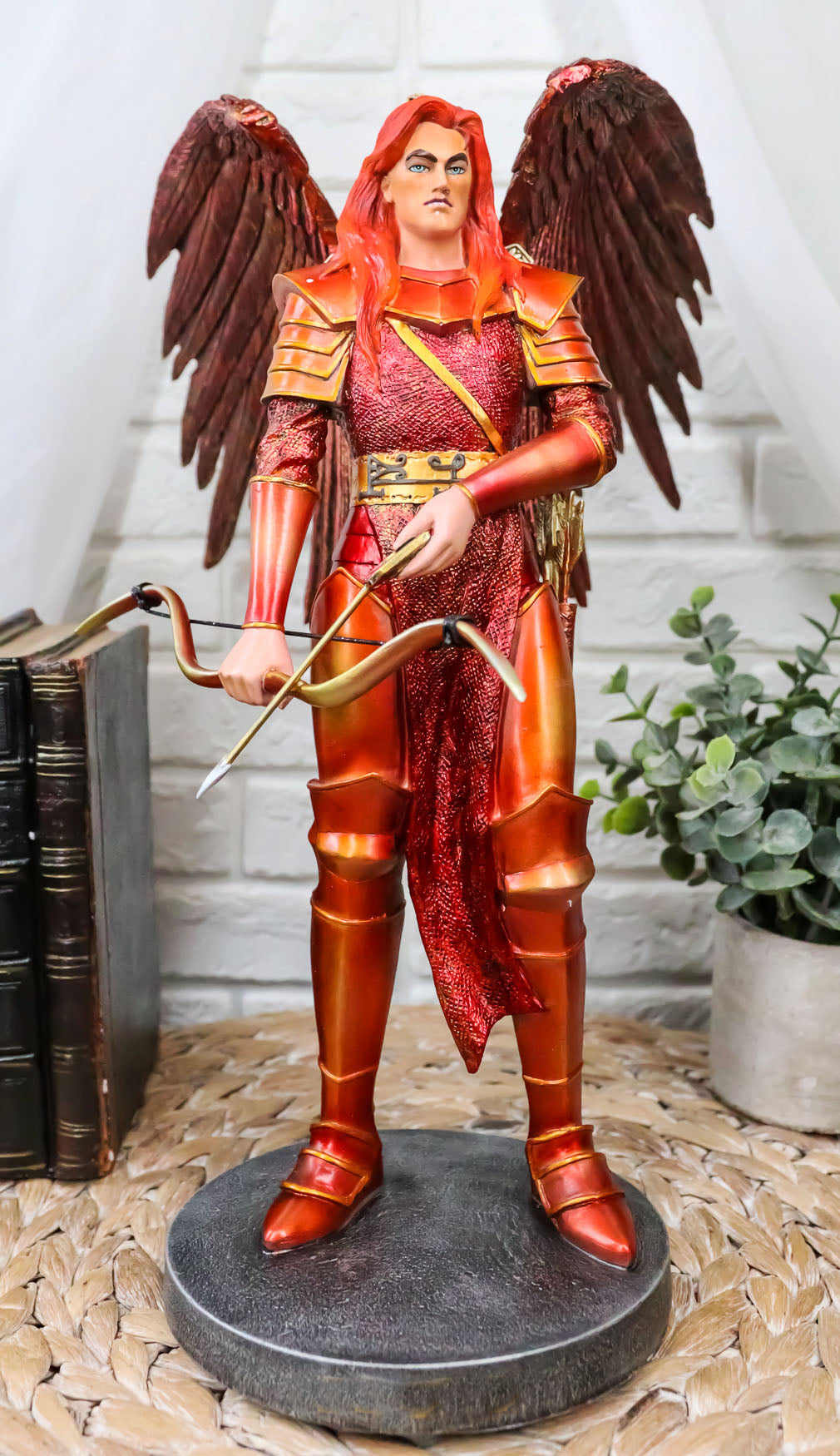 Large Archangel Saint Uriel with Bow and Arrow Statue Light of God Catholic Art
