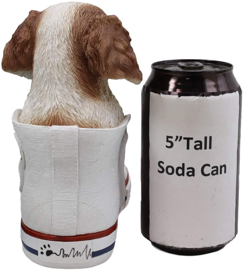 Ebros 'Paw-Star' Pups King Charles Spaniel in Sneaker with Glass Eyes Figurine