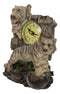 Jungle Rainforest Apex Predator White Tiger And Cub Family Table Clock Figurine