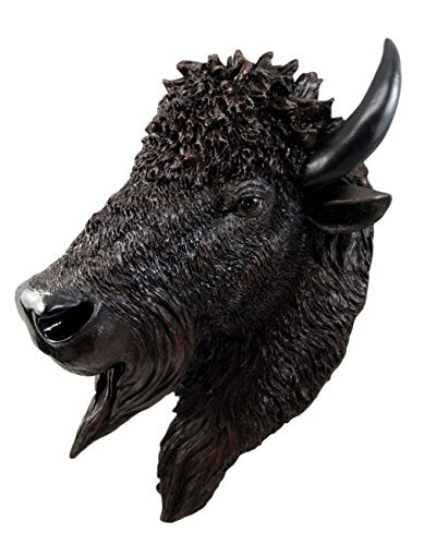 Ebros Large Bison Buffalo Hanging Wall Decor Sculpture Plaque Figurine 18.5" H - Ebros Gift