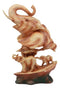 Ebros Wildlife Elephant Bust Statue 12" Tall Faux Wood Resin Wildlife Safari Elephant Family Migration Scene Figurine