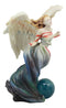 Ebros Written in the Wind Sheila Wolk Angel Statue 10.25"H Celestial Angel With Moon