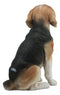 Lifelike Realistic Classic Tri Colored Beagle Dog Statue 14.5"H Pedigree Breed