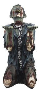 Begging Chained Slave Walking Undead Zombie Side Table With Glass 22.5"H Decor