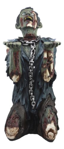 Begging Chained Slave Walking Undead Zombie Side Table With Glass 22.5"H Decor