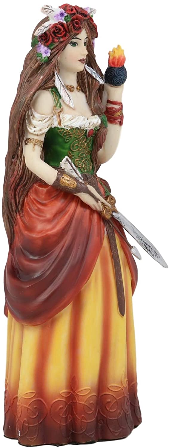 Celtic Irish Goddess Brigid Threefold Deity of Heling Poetry Smithcraft Figurine