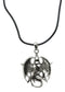 Gothic Red Pentagram Star Dragon Pendant Pewter Necklace Fantasy Mythical Legend
