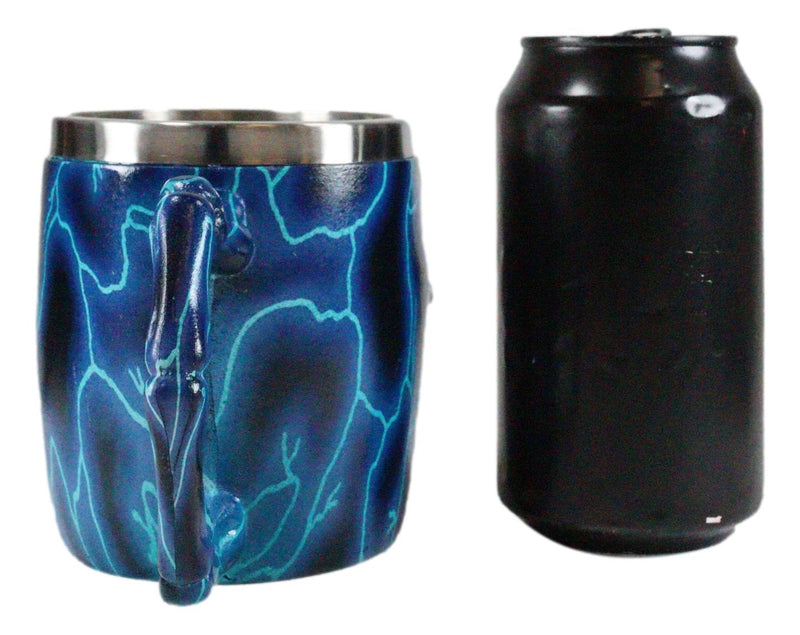 Ebros Legendary Thor Blue Lightning Thunder Bolt Skull Face Coffee Mug Cup 14oz