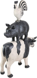 Ebros Gift 18.5"Tall Large Chicken Pig And Cow Stacked Decorative Statue Plaque