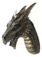 Large Sculptural Golden Warlock Drake Leviathan Saurian Devil Dragon Wall Decor
