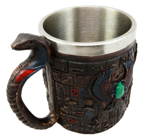 Ebros Egyptian Eye Of Horus Amulet Wedjat Mug Drink Coffee Cup Winged Scarab Beetle