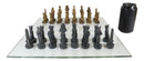 Ebros Egyptian Gods Monuments King Tut & Nefertiti Chess Pieces With Glass Board Set