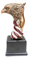 Patriotic Bald Eagle On USA Star Spangled Banner Flag Bust Electroplated Statue