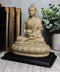 Meditating Buddha Shakyamuni On Lotus Throne Altar Statue 6"H On Wooden Pedestal
