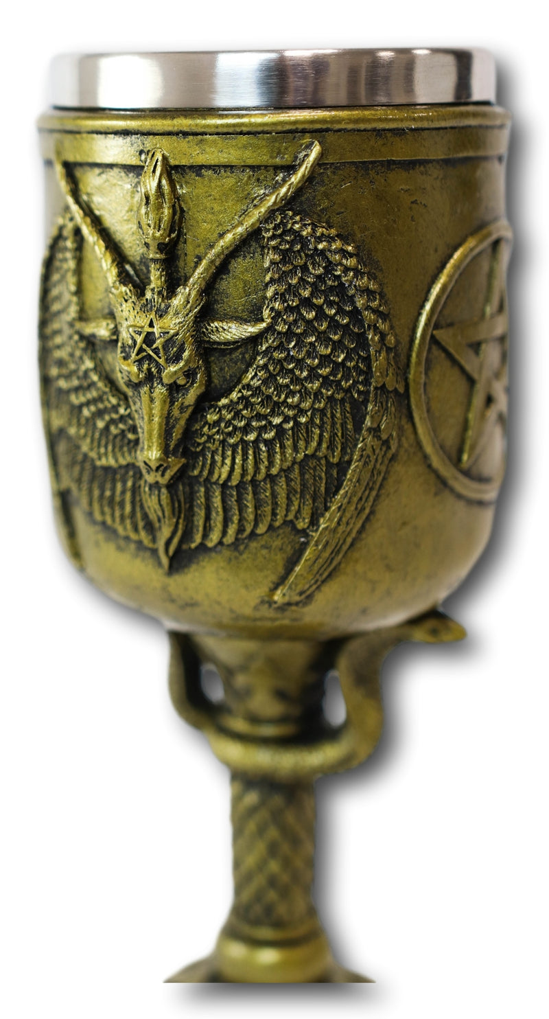 Ebros Baphomet Goblets & Chalices with 15 oz capacity Removable Stainless Cup