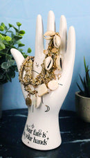 Psychic Fortune Teller Palmistry White Hand Palm Ceramic Figurine Jewelry Holder